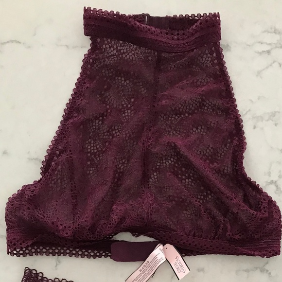 Victoria's Secret Other - NWT VS Lace Bralette with High Collar and shorties